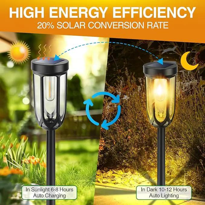Solar Pathway Lights Outdoor 8 Pack, Solar Lights Outdoor Waterproof IP65, Bright Auto On/Off Driveway Patio Light, LED Solar Garden Lights Landscape Lighting for Walkway Lawn Yard by GreenHaven Gardens