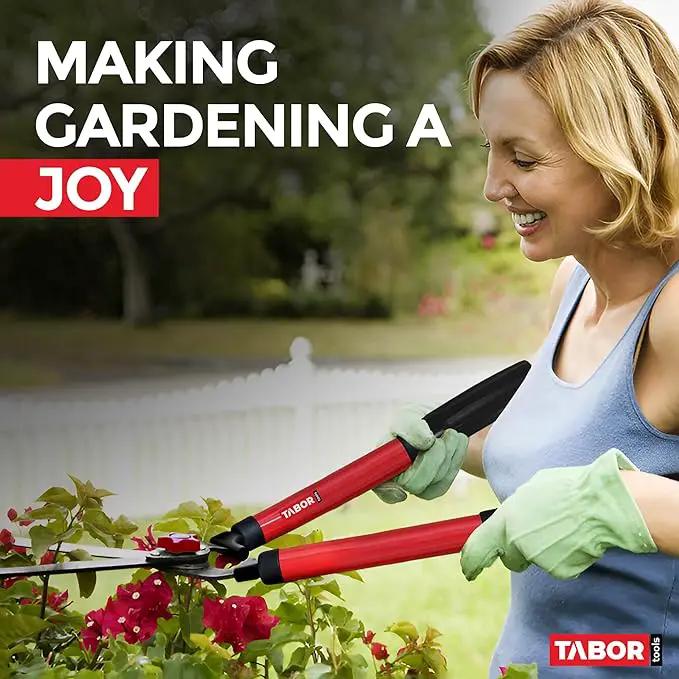 TABOR TOOLS B620A Hedge Shears with Wavy Blade for Trimming Borders, Boxwood, and Bushes, Manual Hedge Clippers with Comfort Grip Handles. by GreenHaven Gardens