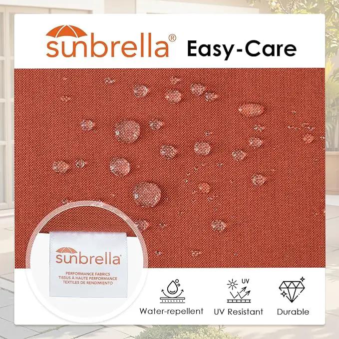 Outdoor Sunbrella Square Corner Seat Cushion, 18.5"x16"x3", Set of 4, Non Slip Seat Cushion Pads with Removable Cover for Patio Furniture, Garden Yard Lawn, Spectrum Grenadine by GreenHaven Gardens