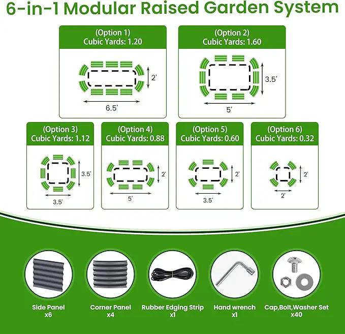 Oval Raised Garden Bed for Outdoors - 6.5X2X1.4 FT Galvanized Planter Raised Beds, Metal Planter Box for Vegetables,Flowers, Herbs, and Succulents(Deep Gery) by GreenHaven Gardens
