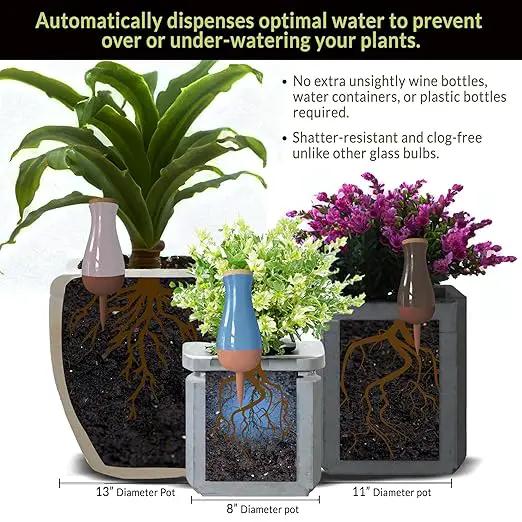 Ollas (Set of 4) | 12oz Terracotta Plant Watering Globes - Self Watering Planter Insert - Automatic Plant Watering Devices | Vacation Watering Pots for Indoor & Outdoor Plants by GreenHaven Gardens