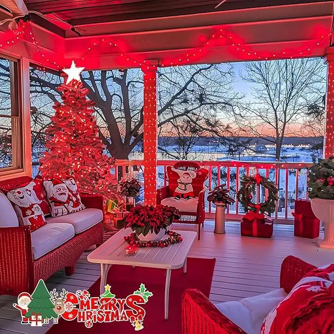 JMEXSUSS 500 LED Red Christmas Lights Outdoor, 173ft 8 Modes Christmas String Lights Plug in, Waterproof Red LED Lights for Indoor Tree Party Bedroom Xmas Halloween Decor by GreenHaven Gardens