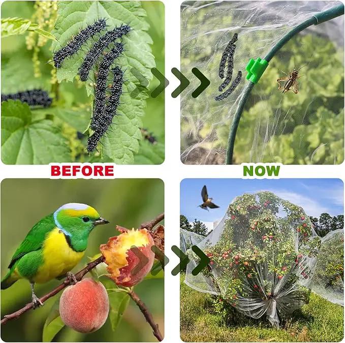 Garden Netting Kit, 10X30 Ft Garden Ultra Fine Mesh Net Bird Barrier Protection with Garden Hoops for Protect Garden Vegetables Flowers Shrubs Fruit Trees Indoors & Outdoors Plant Beds Greenhouse by GreenHaven Gardens