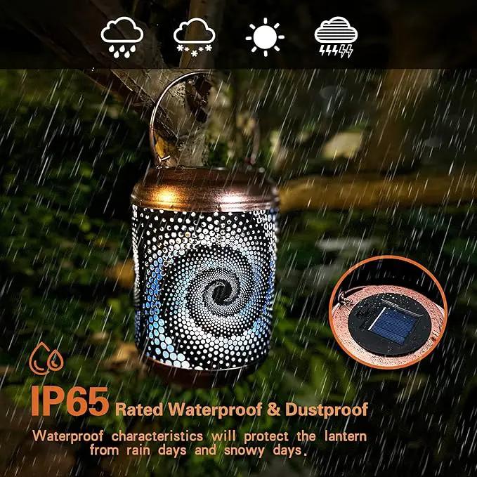 2 Pack Solar Lanterns Outdoor Hanging Lantern Metal Waterproof LED Lantern with Solar Powered Garden Patio Decorations Decor Lantern with Handle Christmas Gift Idea by GreenHaven Gardens