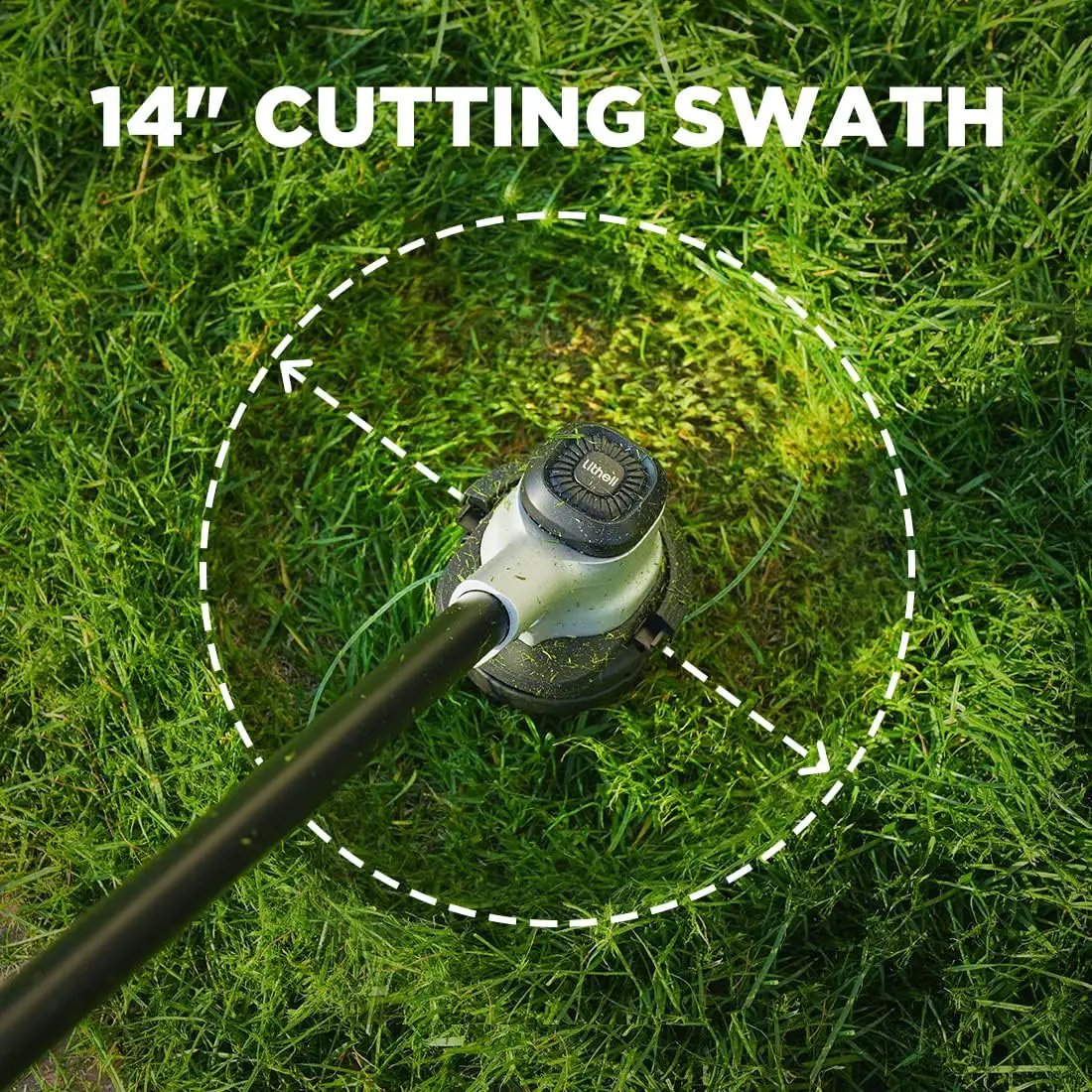 Litheli 2x20V 14" Brushless Cordless String Trimmer, Battery Powered Weed Eater, U20 Series Grass Trimmer with 2.5Ah Battery, Dual Line Bump Feed for Lawn Trimming, Lawn Care by GreenHaven Gardens