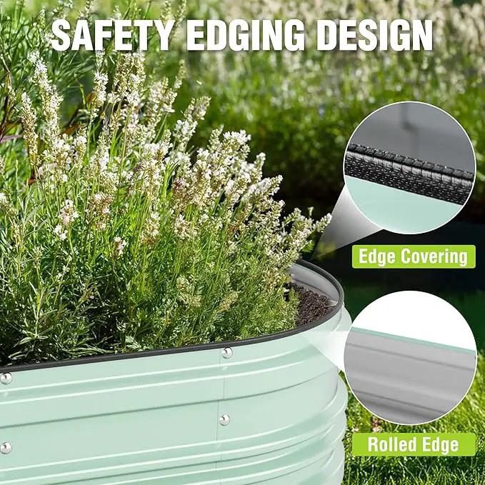 WORKPRO 2Pcs 4x2x1ft Galvanized Raised Garden Bed Set, Rust & Corrosion Protection, Easy Assembly, Safe Edge, Ideal for Vegetables & Flowers, Green by GreenHaven Gardens