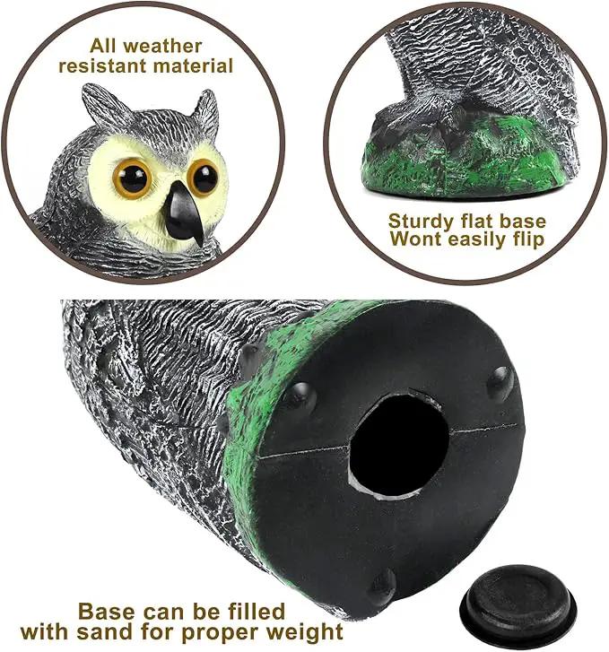 Galashield Owl Decoy to Scare Birds Away | Plastic Owls to Scare Birds Away | Owl Statue for Garden & Outdoors by GreenHaven Gardens