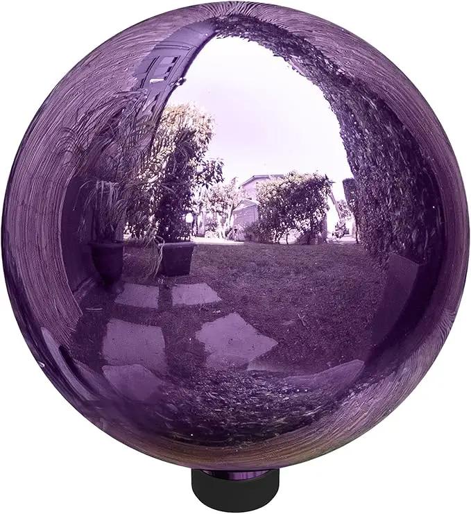 Alpine Corporation 10" Diameter Indoor/Outdoor Glass Gazing Globe Festive Yard Décor, Purple by GreenHaven Gardens