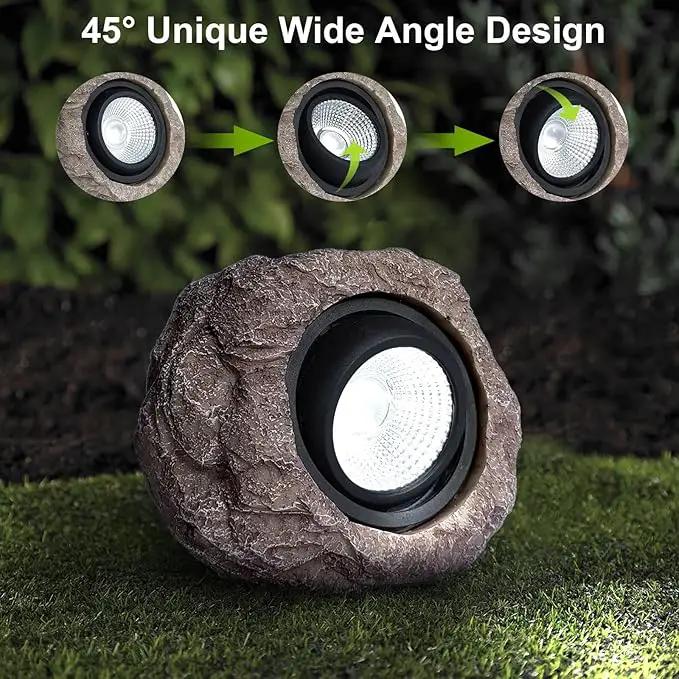 2 Pack Solar Rock Lights, Outdoor Decorative Garden Spotlights for Pathway, Walkway, Yard, Landscape, Patio by GreenHaven Gardens