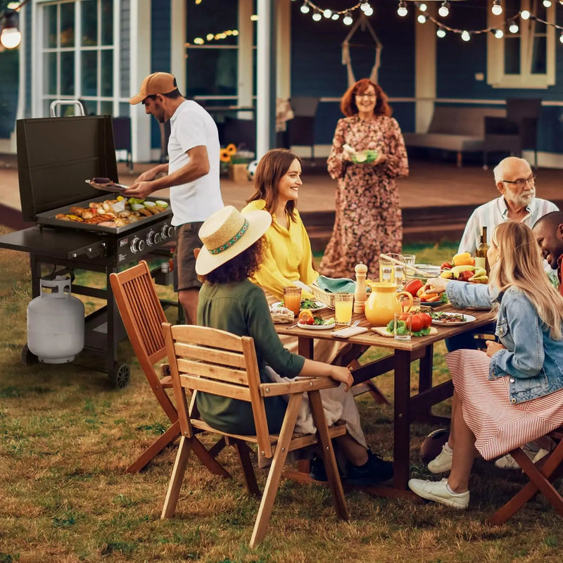 Royal Gourmet GB4000P 4 Burner Propane Gas Griddle with Hard Cover and Foldable Side Tables, 35-Inch Flat Top Grill with 766 Sq. In. Cooking Area for Backyard and Tailgating, Black by GreenHaven Gardens