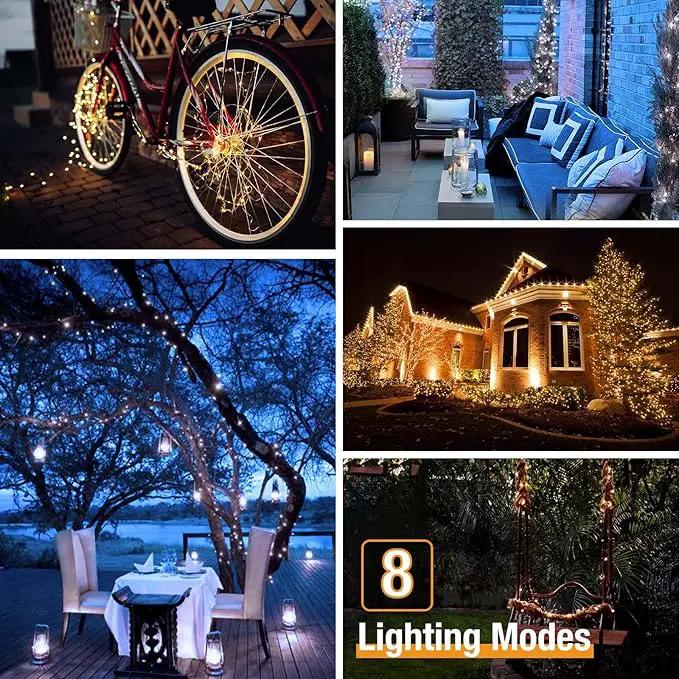 4 Pack Solar String Lights Outdoor - 320LED 132FT Solar Fairy Lights Outside Waterproof 8 Modes, Copper Wire Solar Powered Twinkling Lights for Tree Garden Patio Christmas Wedding Party Decorations by GreenHaven Gardens