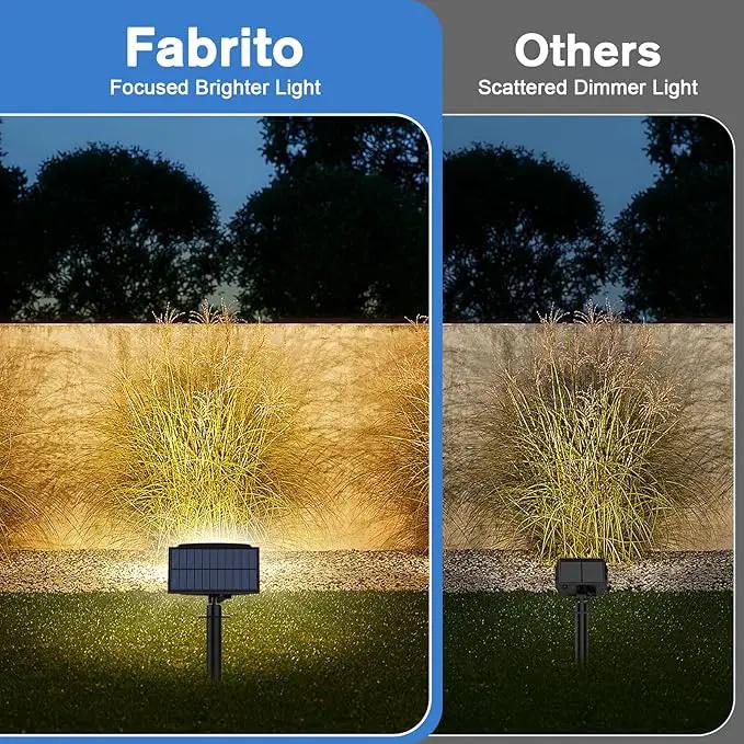 Fabrito Solar Spot Lights Outdoor 136 LEDs, Large Area Lighting Solar Lights Outdoor, 4 Pack IP65 Waterproof Landscape Spotlights Auto On/Off for Yard, Garden, Pathway, Plants,Tree (Warm White) by GreenHaven Gardens