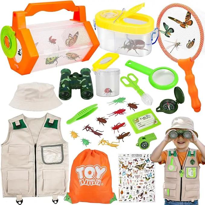TOY Life Kids Explorer Bug Catcher Kit with Safari Costume, Binoculars Kids Outdoor Toys, Bug Toys, Butterfly Net, Camping Set Outdoor Activities Adventure Kit Nature Exploration Gifts Kid Ages 3-12 by GreenHaven Gardens