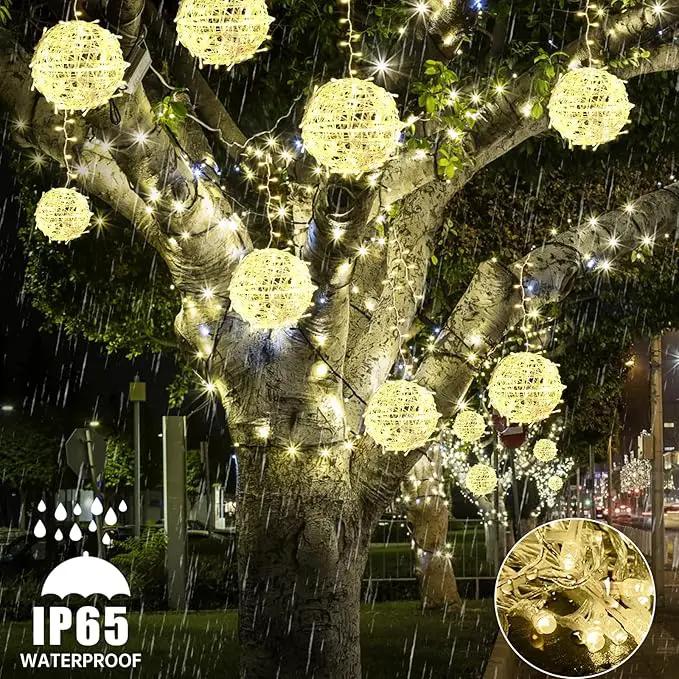 Christmas String Lights Outdoors,4 Pack 7.96" Sphere Lights,Ball Tree Garden Globe Lights for Home, Party, Christmas, Porch Patio,Wedding, Garden,Tree Decoration with Plug by GreenHaven Gardens