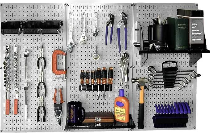 Wall Control 30-WRK-400GB Standard Workbench Metal Pegboard Tool Organizer,Gray/Black by GreenHaven Gardens