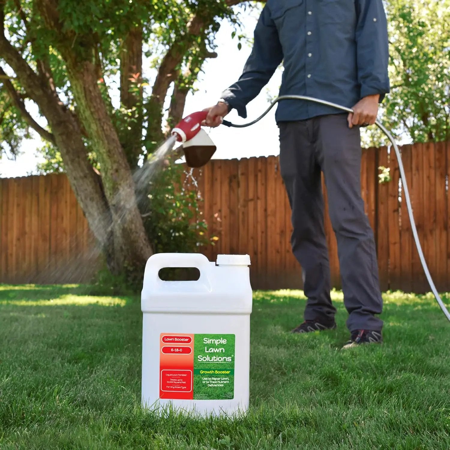 Extreme Grass Growth Lawn Booster- Liquid Spray Concentrated Fertilizer with Humic Acid- Any Grass Type- Simple Lawn Solutions (2.5 Gallon) by GreenHaven Gardens