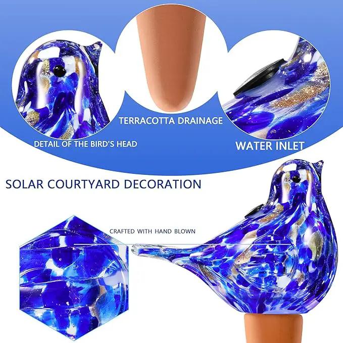 Glass Bird Shaped Plant Watering Ball Glass Automatic Watering Ball Flower Pot Insertion Spike Drip Irrigation Device Watering Ball Irrigation System Plant Enthusiast Gift (Dark Blue) by GreenHaven Gardens