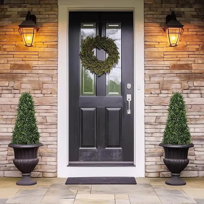3ft Artificial Boxwood Topiary Trees (Set of 2) - UV Resistant Faux Plants Outdoor, Realistic 36" Fake Cone Bushes and Shrubs for Front Porch, Planter, Patio - Low Maintenance & Evergreen by GreenHaven Gardens
