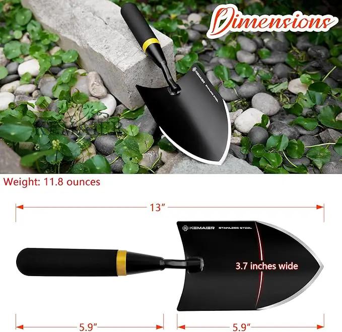 3 - in - 1 Garden Tool Set, Heavy - Duty Stainless - Steel Large Trowel, Transplant Serrated Shovel, and Dandelion Weeder, Suitable for Garden Weeding, Soil Loosening, and Bulb Planting by GreenHaven Gardens