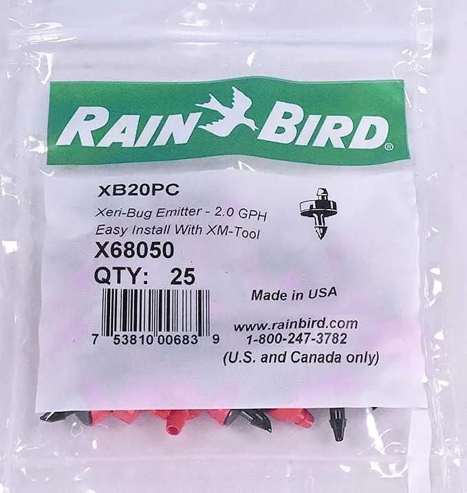 25 Rainbird XB20PC 2.0 GPH Drip Irrigation Emitters w/Free Installation Tool by GreenHaven Gardens
