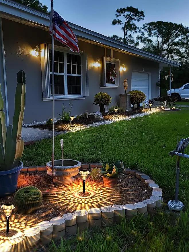 SOLPEX Solar Pathway Lights Garden Decor for Yard, Garden Lights Solar Powered Waterproof Landscape Lighting, Solar Outdoor Lights Porch Decor for Path Walkway Driveway (6 Pack Warm White) by GreenHaven Gardens