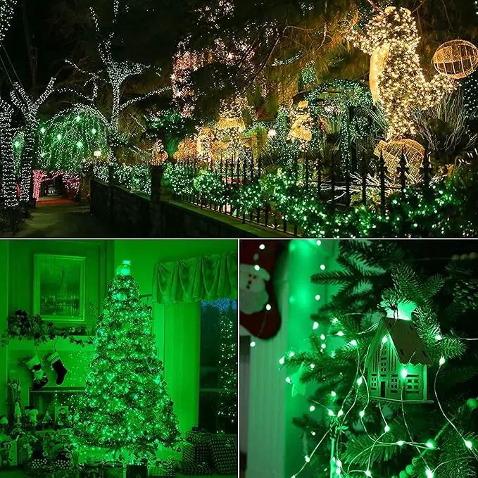 YEGUO 4 Pack Solar Fairy Lights Outdoor Waterproof, Green String Light Each 33ft 100 LED 8 Modes by GreenHaven Gardens