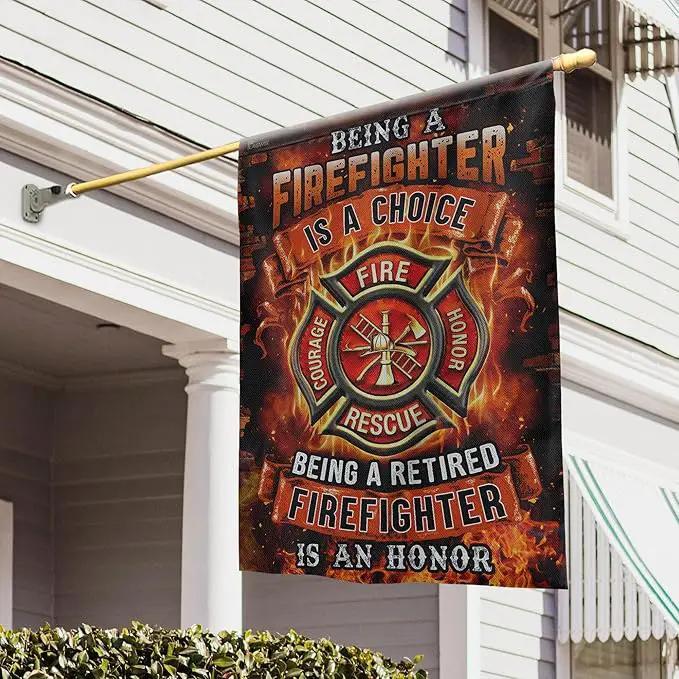 FLAGWIX Firefighter Flag Decorations - Independence Day, 4th of July Decorations Outdoor Flags, House Flag 30x40 - USA House Garden Flags Premium Polyester, Decorative Indoors Outdoor Flags by GreenHaven Gardens