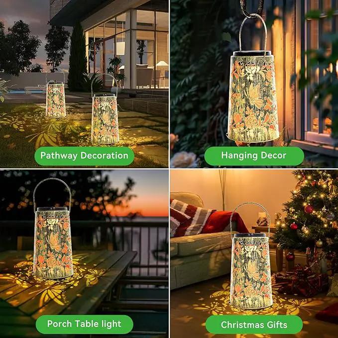 Waterproof Metal Hanging Solar Lantern, Decorative Outdoor Butterfly Light for Garden or Yard Use, Cool/Warm Lighting, 2 Pack by GreenHaven Gardens