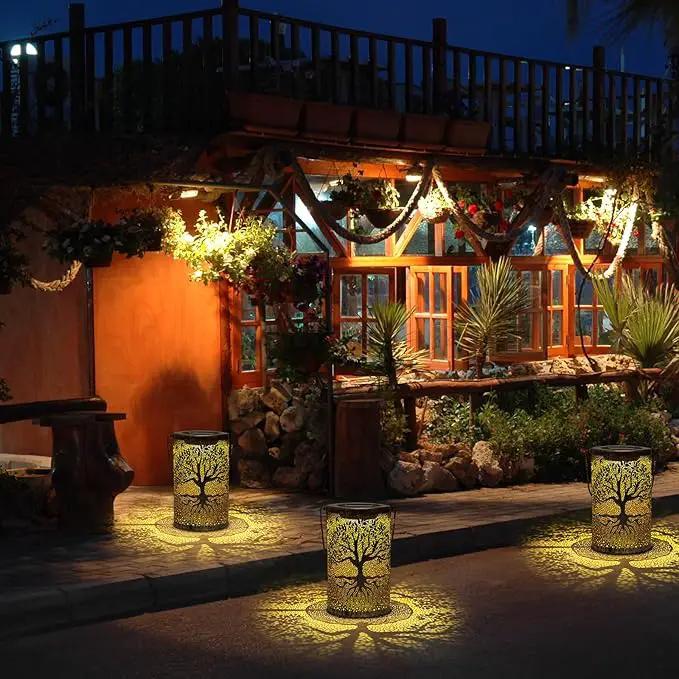 Solar Lanterns Outdoor Waterproof,Hanging Solar Tree of Life Lights Garden Decor,Gardening Birthday Gifts for Women Mom Grandma,Metal Hollowed-Out Lanterns for Yard,Patio,Backyard,Porch by GreenHaven Gardens