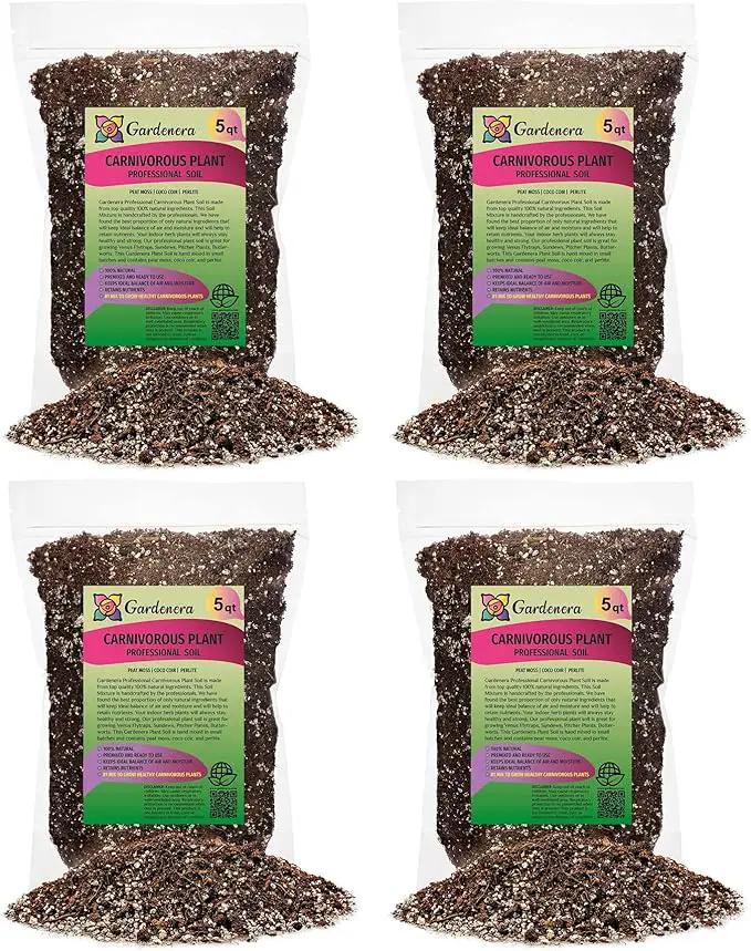 Professional Carnivorous Plant Soil - Ready to Use for Venus Flytraps, Sundews, Pitcher Plants, Butterworts | Peat Moss, Coco Coir, Perlite - 20 Quart by GreenHaven Gardens