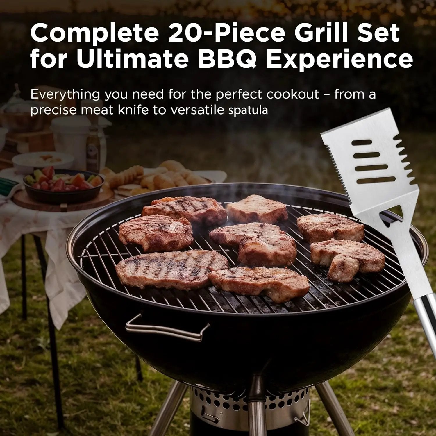 Kaluns Grilling Accessories, Dad Gifts for Christmas Grilling Gifts, Heavy Duty Stainless Steel Grill Set BBQ Grill Accessories for Outdoor Grill with Storage Case and Apron, Best Gifts for Men Dad by GreenHaven Gardens