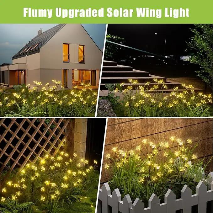 Flumy Solar Garden Lights, 64 LED Firefly Lights for Christmas Decorations, Waterproof Solar Outdoor Lights, Pathway Patio Outdoor Decor, Solar Swaying Lights, Swaying in The Wind(2 Pack) by GreenHaven Gardens