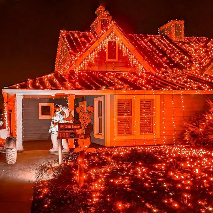 weillsnow 164FT 500 LED Orange Halloween Lights, 8 Modes Waterproof Plug in String Lights for Halloween Indoor Outdoor Yard Party Wedding Garden Home Decorations (Orange) by GreenHaven Gardens