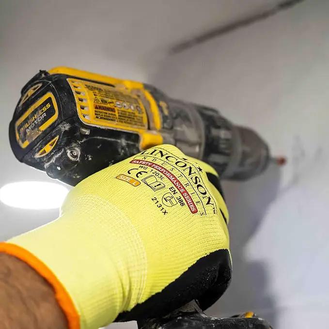linconson 12 Pack Safety Performance Series Construction Mechanics Wrinkle Latex Work Gloves by GreenHaven Gardens