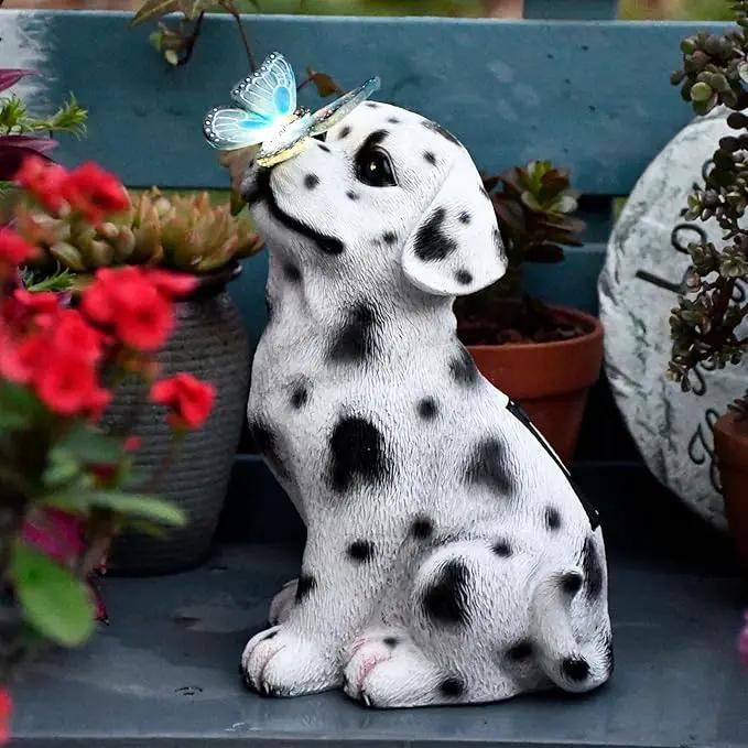 Dog Garden Figurines Outdoor Decor Solar Statue with LED Lights for Patio Lawn Yard Art Decoration Housewarming Garden Gift by GreenHaven Gardens