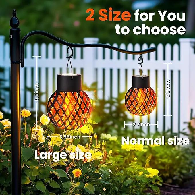 GIGALUMI Solar Lights Outdoor Waterproof,4 Pack Solar Hanging Lights with Flickering Flame,Outdoor Solar Lights for Yard,Patio,Tree,Camping,Christmas Decoration,New Upgraded Larger Lanterns by GreenHaven Gardens