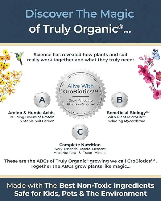 Organic Plant Magic - Truly Organic™ Easy to Use Soluble Plant Food Shaker: All-Purpose Fertilizer Concentrate for All Flower Vegetable Herb Fruit Tree Indoor Garden & House Plants [One 3 oz Shaker] by GreenHaven Gardens