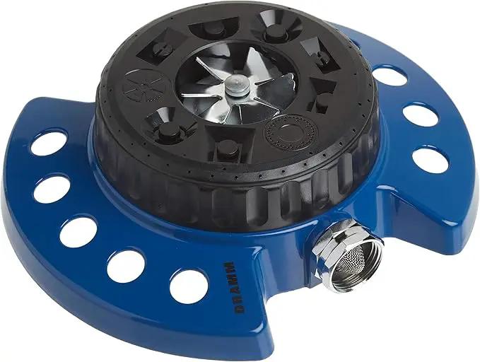 Dramm 15025 ColorStorm 9-Pattern Turret Sprinkler with Heavy-Duty Metal Base, Blue by GreenHaven Gardens