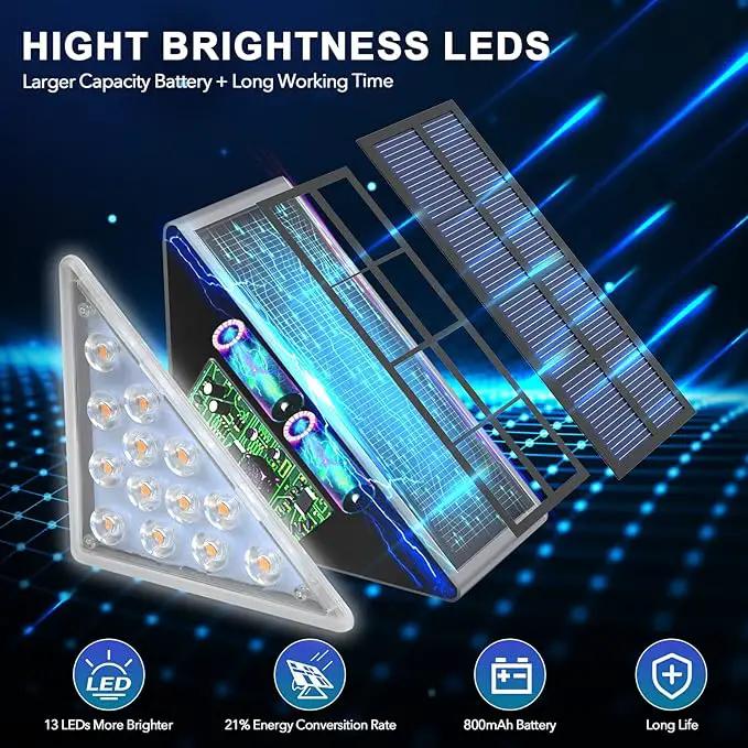 LED Solar Step Lights Waterproof Outdoor Stair Lights, Warm White Solar Deck & Pathway Lights IP67 for Yard, Patio, Garden, Front Door, Driveway, Porch 2PK by GreenHaven Gardens