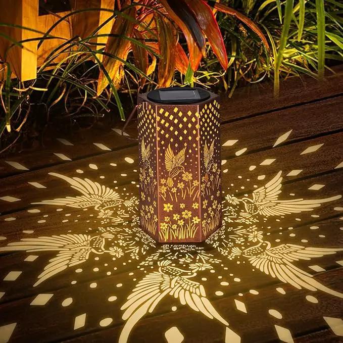 2 Pack Hummingbird Solar Lanterns Outdoor Waterproof - Birthday Gifts for Women, Men, Mom, Solar Lights Outdoor Hanging Garden Decor for Outside, Patio, Outdoor, Yard, Lawn, Balcony by GreenHaven Gardens