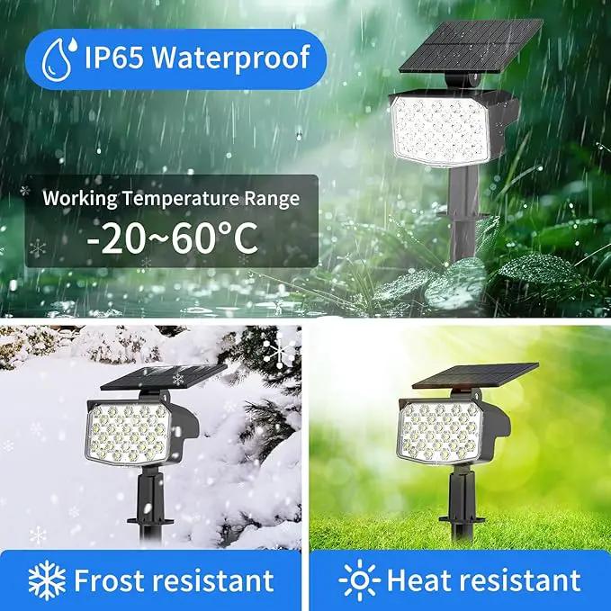 WELALO Solar Spot Lights Outdoor, [2 Pack/3 Modes] Solar Landscape Spotlights, Adjustable Solar Powered Security Lights, IP65 Waterproof Wall Lights for Walkway, Yard, Garden, Driveway (Cool White) by GreenHaven Gardens