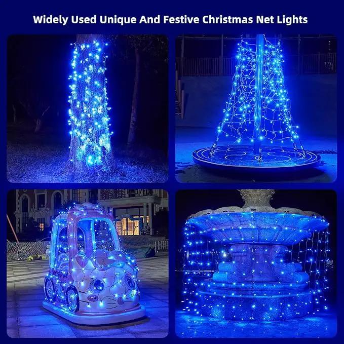 Led Net Lights Christmas Lights Outdoor Blue Christmas Net Lighting with 121Led Mini Globe Lights 5ftx5ft, Outdoor Indoor Fairy Mesh Net Lights for Christmas Trees, Bushes, Shrubs Decorations by GreenHaven Gardens