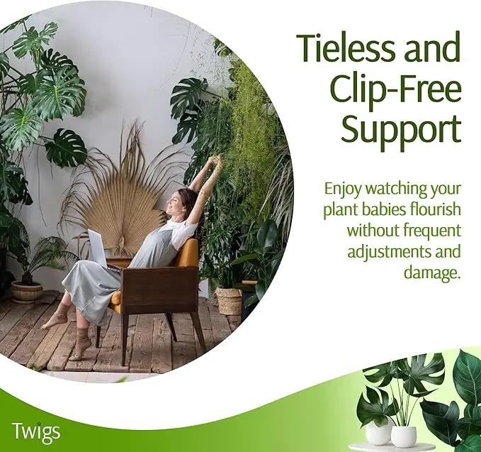 Stackable Monstera Plant Support Stakes, Climbing Plants Support Structures for Indoor & Outdoor Use, Garden Accessories, Alternative to Moss Pole - Monstera Green, 5 Pack, 17" L by GreenHaven Gardens