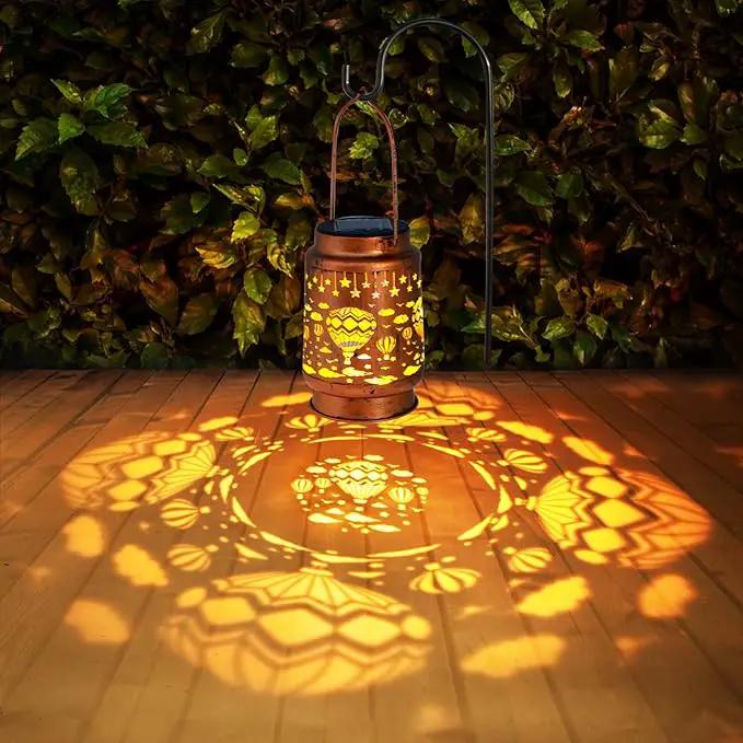 Solar Lanterns Outdoor Garden Decor, Gifts for Women, Mom, Grandma, Birthday, Thanksgiving, Decorative Waterproof Hanging Metal LED Light for Yard, Patio, Lawn, Landscape, Backyard (Hot Air Balloon) by GreenHaven Gardens