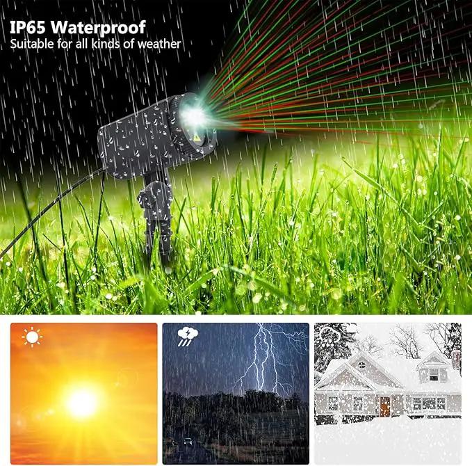 Christmas Projector Lights Outdoor, Firefly Show Decorations, Red and Green Stars Holiday Lights, Waterproof Remote Timer, Garden Indoor Wedding Home Party Gift by GreenHaven Gardens