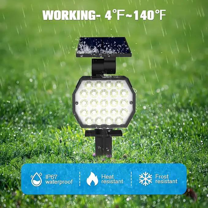 NIORSUN Solar Spot Lights Outdoor,23 LEDs Landscape Lighting with Auto On/Off and 3 Lighting Modes, IP67 Waterproof Spotlights,Outdoor Solar Lights for Yard Garden,4 Pack(Cool White) by GreenHaven Gardens