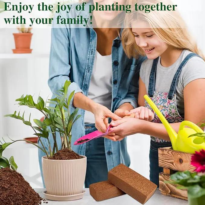 ZeeDix 10 Pack Premium Coco Coir Brick, Organic Compressed Coconut Coir Bricks Seed Starter Potting Soil for Plants, Coconut Fiber Substrate with Low EC & pH Balance for Gardening Flower Herbs by GreenHaven Gardens