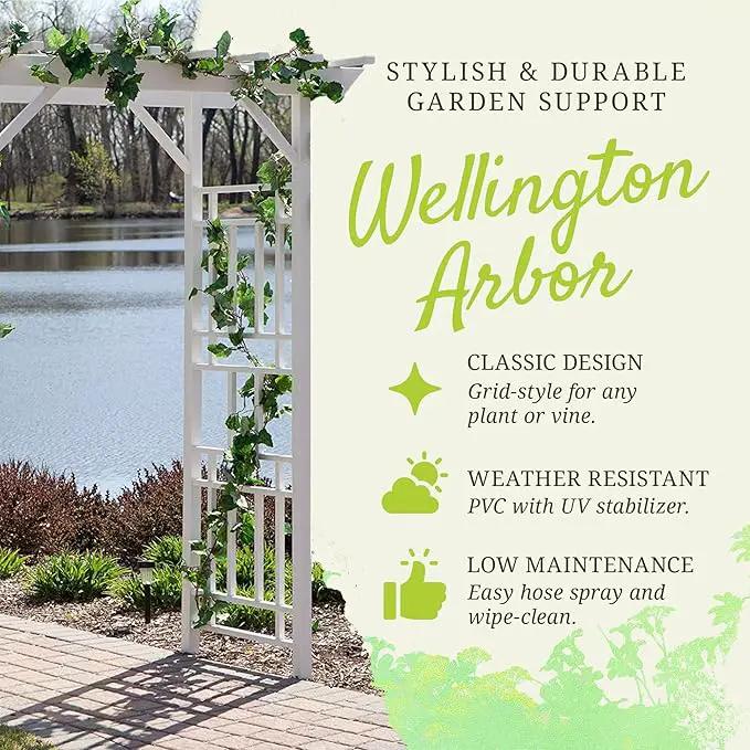 Dura-Trel Outdoor Garden Arch, Wellington Arbor Trellis for Climbing Plants, 72" x 85" by GreenHaven Gardens