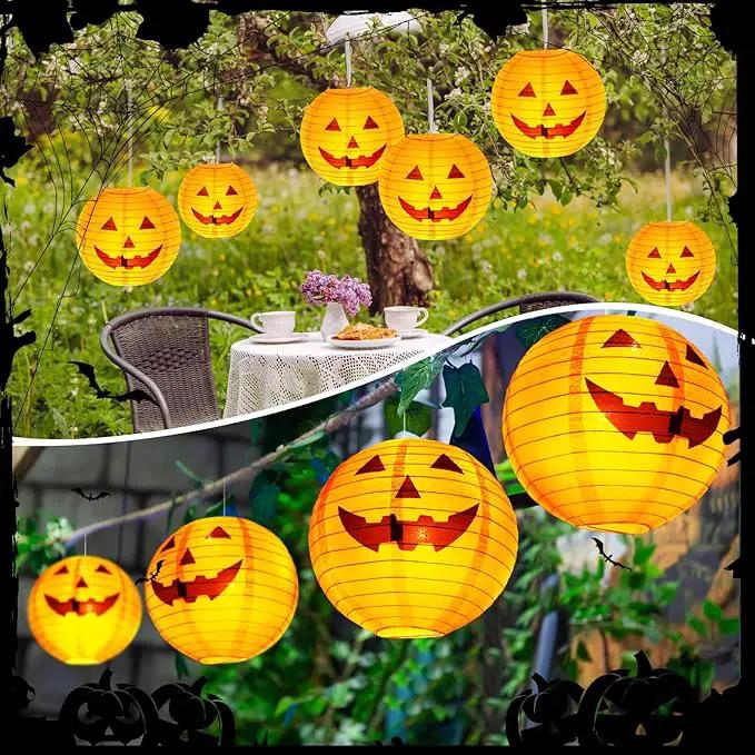 Retisee 20 Pcs 10 Inch Halloween Paper Lanterns Jack O Lantern Pumpkin Halloween Party Decorations Halloween Hanging Pumpkin Decor with Lights Suitable for Indoor Outdoor Yard, Lawn, Garden, Party by GreenHaven Gardens