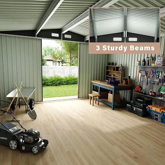 8x10 FT Metal Storage Sheds Outdoor, Metal Yard Sheds Garden Shed Kit, Tool Shed with Lockable Door, Utility Sheds Buildings with Air Vent for Backyard Garden Patio Lawn by GreenHaven Gardens